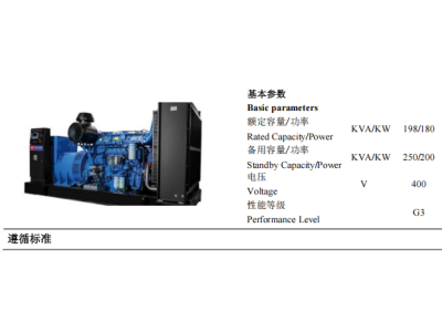 Diesel Genset - ZBYC250GF -50Hz-Datashee