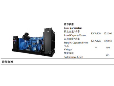 Diesel Genset - ZBYC700GF -50Hz-Datashee